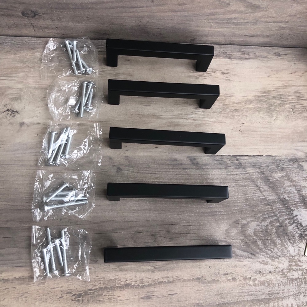 5X Drawer Cabinet Pull Handle Blk Matte